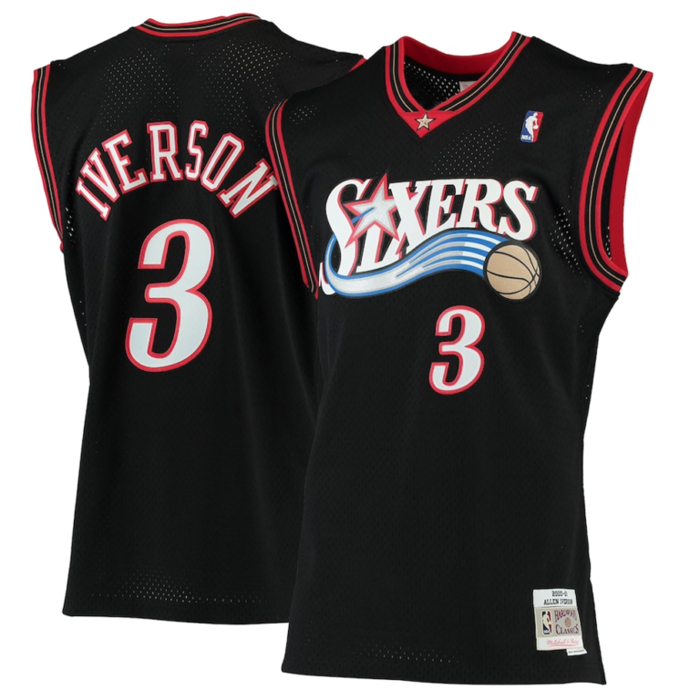 Allen Iverson NBA player jersey.